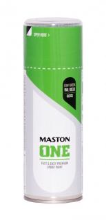 Maston ONE Akrylová farba v spreji Lesklá RAL 6018 Svetlozelená 400 ml (Spraypaint ONE - Gloss Light Green RAL6018 400ml)