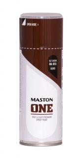 Maston ONE Akrylová farba v spreji Lesklá RAL 8011 Orieškovohnedá 400 ml (Spraypaint ONE - Gloss Nut Brown RAL8011 400ml)