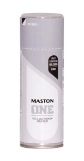 Maston ONE Akrylová farba v spreji Lesklá RAL 9006 Hliníkovobiela 400 ml (Spraypaint ONE- Gloss White Alum RAL9006 400ml)