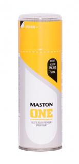 Maston ONE Akrylová farba v spreji Saténová RAL 1021 Svetložltá 400 ml (Spraypaint ONE - Satin Bright Yellow RAL1021 400ml)
