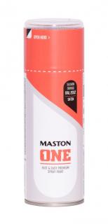 Maston ONE Akrylová farba v spreji Saténová RAL 2012 Lososovooranžová 400 ml (Spraypaint ONE - Satin Salmon Orange RAL2012 400ml)