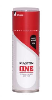 Maston ONE Akrylová farba v spreji Saténová RAL 3000 Plameňovočervená 400 ml (Spraypaint ONE - Satin Flame Red RAL3000 400ml)