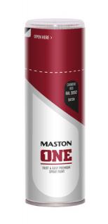 Maston ONE Akrylová farba v spreji Saténová RAL 3002 Karmínovočervená 400 ml (Spraypaint ONE - Satin Carmine Red RAL3002 400ml)
