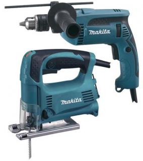 MAKITA sada priamočiaria píla 4329 + príklepová vŕtačka HP1640