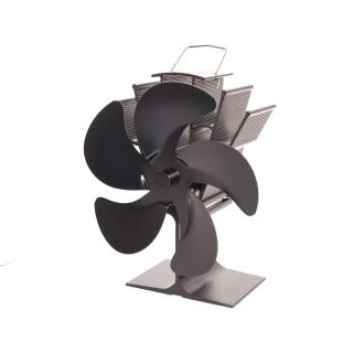 Ventilátor na kachle FLAMINGO päťlopatkový, čierny