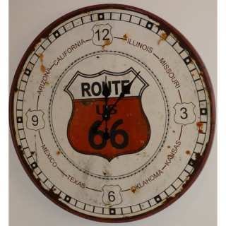 Dekoračné hodiny Route 66 - (80x80x3,5)