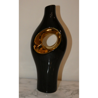 Dekoratívna váza čierno-zlata - (30x13x8cm)