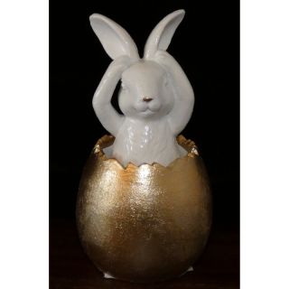 Keramická figúrka zajac vo vajíčku - (14x7x7cm)