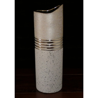 Keramická váza zlato-krémova - (35x11x11cm)