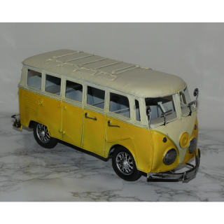 Kovová replika autobus (15x31x12cm) - žlté