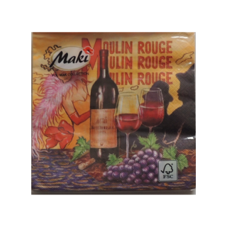 Servítky Mouline Rouge vhodné na decoupage cena za 1 ks