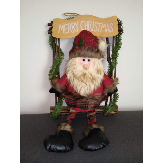Vianočná dekorácia - Santa Claus  - 55x28  cm. Závesná dekorácia