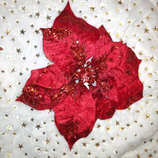 Vianočná ozdoba ruža červena 25cm