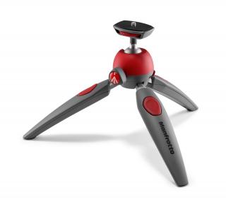 Manfrotto PIXI EVO 2-Section Mini Tripod, red, light and compact