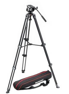 Manfrotto Tripod with fluid video head Lightweight with Side Lock
