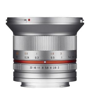 Objektív Samyang  12mm F2.0 Canon M (Silver)
