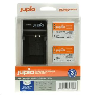 Set Jupio 2x batéria Li90B/92B 1270mAh a nabíjačka pre Olympus