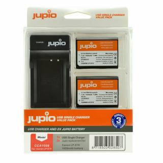 Set Jupio 2x LP-E10 + USB nabíjačka