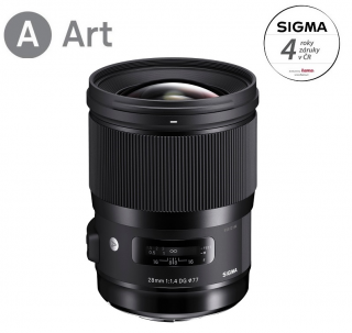 Sigma 28/1.4 DG HSM ART Nikon F mount  + 4 roky záruka