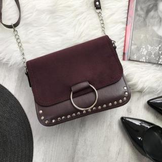 Dámska crossbody kabelka bordová semišová X432