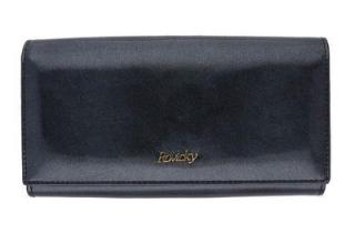 Dámska kožená peňaženka čierna perleť ROVICKY U198