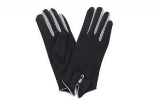 Dámske rukavice čierne s mašličkou PRIUS S Veľkosť: L