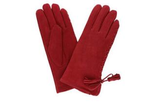 Dámske rukavice MONCLARO červené, brúsená koža Veľkosť: L
