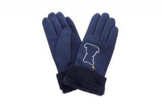 Detské rukavice s kožušinou PRIUS BEAR modré Veľkosť: L