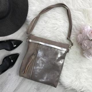 Kabelka crossbody hnedo-strieborná L. BIAGGI X396