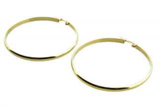 Náušnice kruhy zlaté z chirurgickej ocele B539