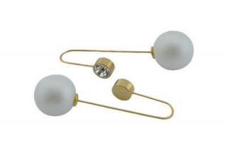 Náušnice obojstranné zlaté s perličkami B359