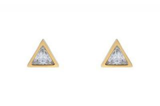 Náušnice zlaté trojuholníky so zirkónom J390