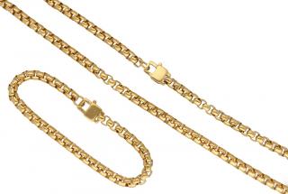 Pánsky set šperkov z chirurgickej ocele zlatý A128
