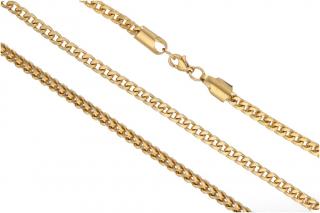 Pánsky set šperkov z chirurgickej ocele zlatý B362