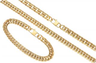 Pánsky set šperkov z chirurgickej ocele zlatý B481