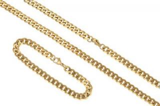 Pánsky set šperkov z chirurgickej ocele zlatý B583