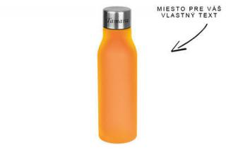 Plastová fľaša s gumovým povrchom oranžová 550 ml