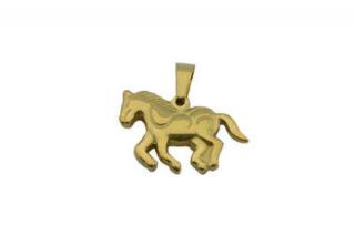 Prívesok zlatý z chirurgickej ocele kôň F340