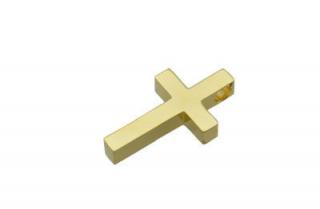 Prívesok zlatý z chirurgickej ocele kríž F187