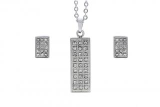 Set šperkov z ocele strieborný K300