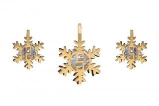 Set šperkov z ocele zlaté VLOČKY K266