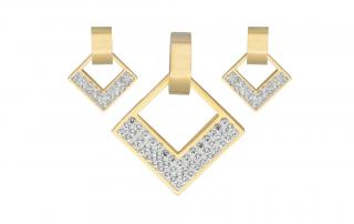 Set šperkov z ocele zlatý s kryštálikmi K292