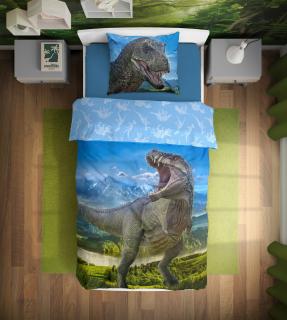 Bavlnené obliečky - Dinosaurus T-REX 140x200+70x90