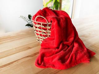 Mikroplyšová deka - Červená