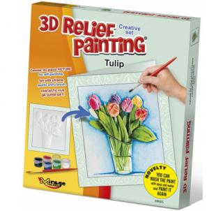 3D reliéfny obrázok - Tulipány