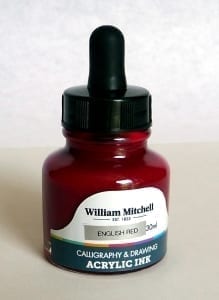Akrylový atrament William Mitchell, 30ml, červená