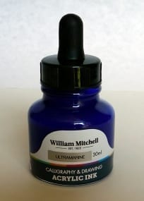 Akrylový atrament William Mitchell, 30ml, modrá