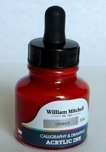 Akrylový atrament William Mitchell, 30ml, oranžová