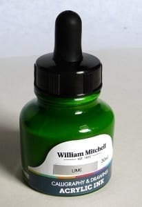 Akrylový atrament William Mitchell, 30ml, zelená