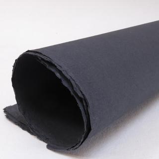 Bavlnený papier 56 x 76 cm Khadi - čierny, zrnitý, 210g, 1ks
